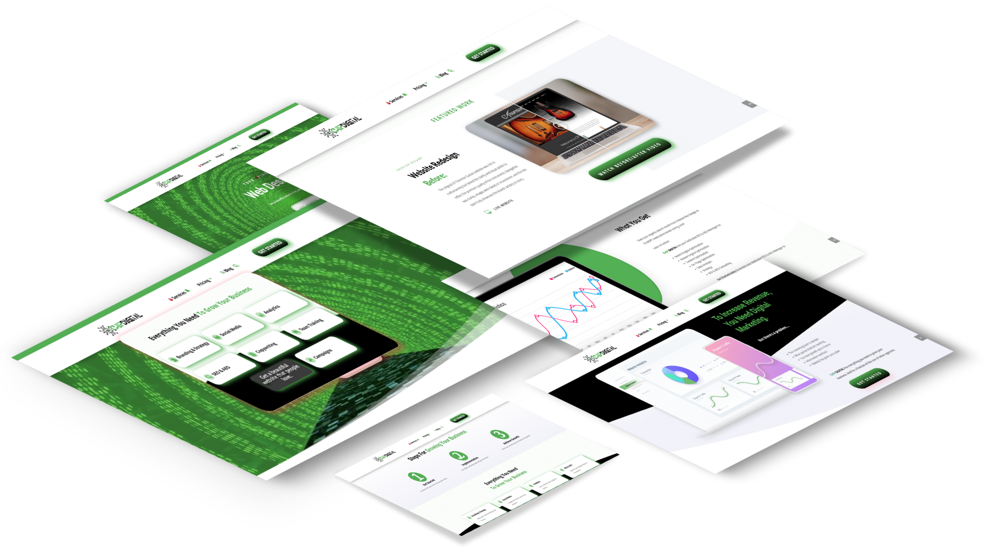 Chip Digital - Website Design - 3D Skewed Spread